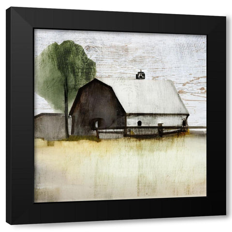 The White Barn I Black Modern Wood Framed Art Print by Sasha