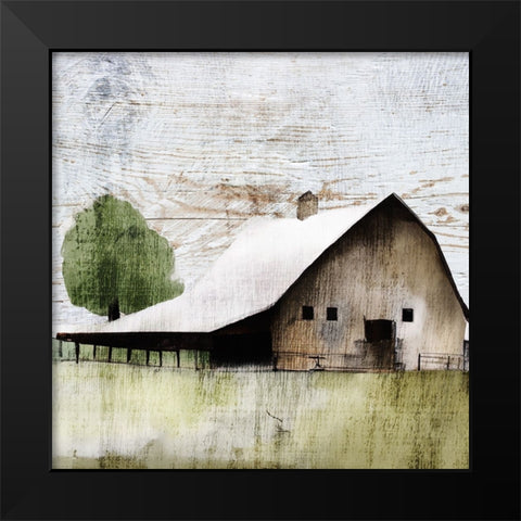 The White Barn II Black Modern Wood Framed Art Print by Sasha