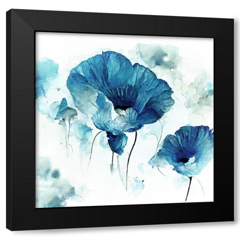 Sky Poppies II Black Modern Wood Framed Art Print by Sasha