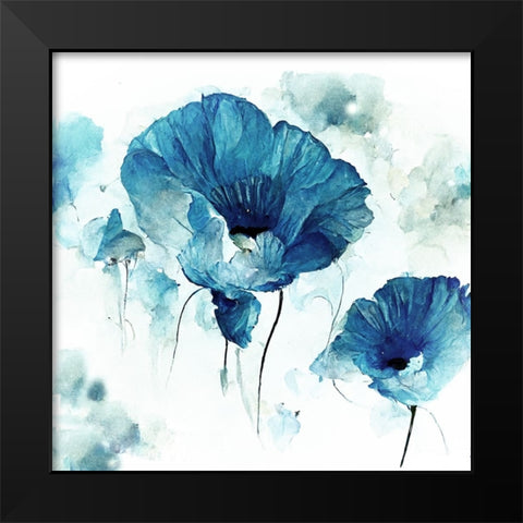 Sky Poppies II Black Modern Wood Framed Art Print by Sasha