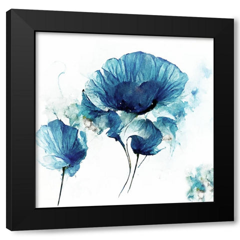 Sky Poppies III Black Modern Wood Framed Art Print with Double Matting by Sasha