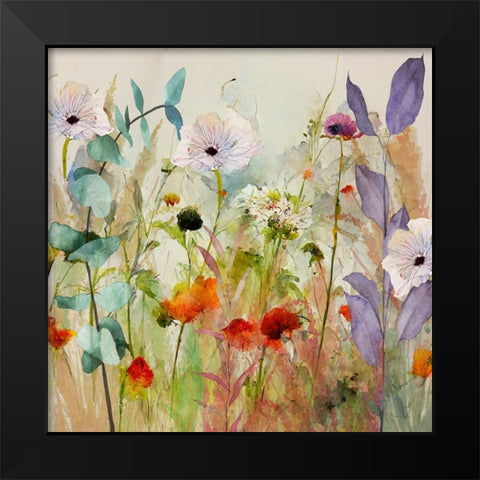 Untamed Black Modern Wood Framed Art Print by Sasha