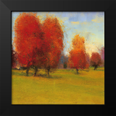 Vermilion Black Modern Wood Framed Art Print by Sasha