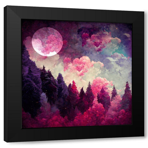 Impossible Forest Black Modern Wood Framed Art Print by Sasha