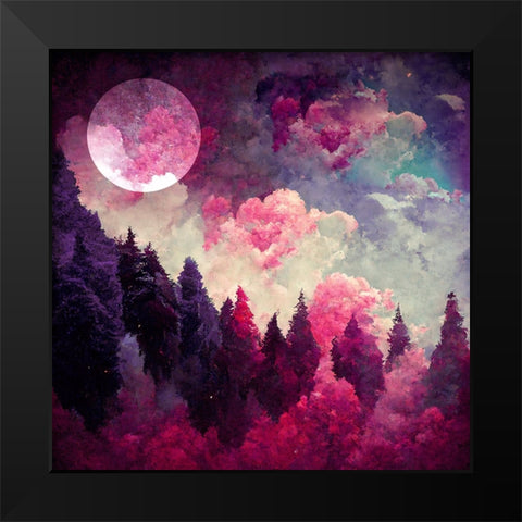 Impossible Forest Black Modern Wood Framed Art Print by Sasha