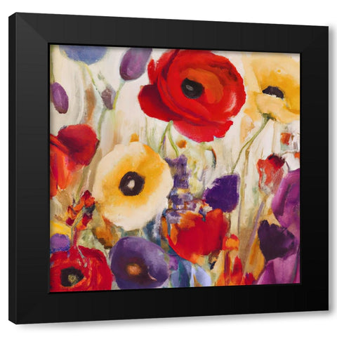 Poppy Palace I Black Modern Wood Framed Art Print with Double Matting by Sasha