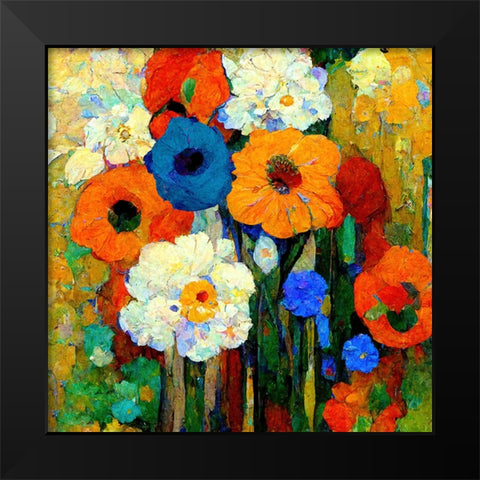 Sashas Garden I Black Modern Wood Framed Art Print by Sasha