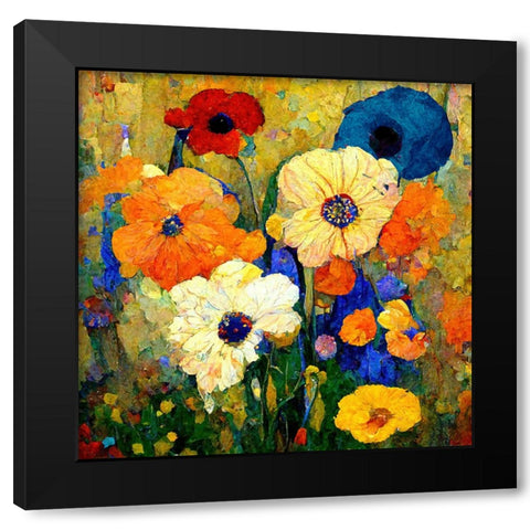 Sashas Garden II Black Modern Wood Framed Art Print by Sasha