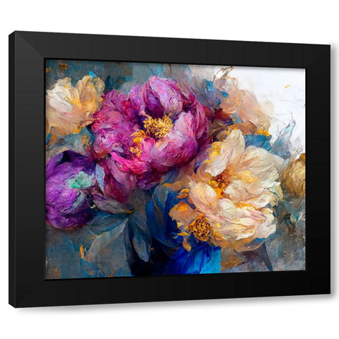 Peony Opera I Black Modern Wood Framed Art Print by Sasha