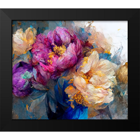 Peony Opera I Black Modern Wood Framed Art Print by Sasha