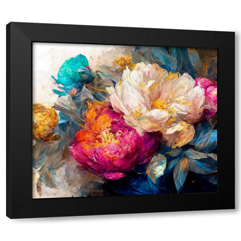 Peony Opera II Black Modern Wood Framed Art Print by Sasha