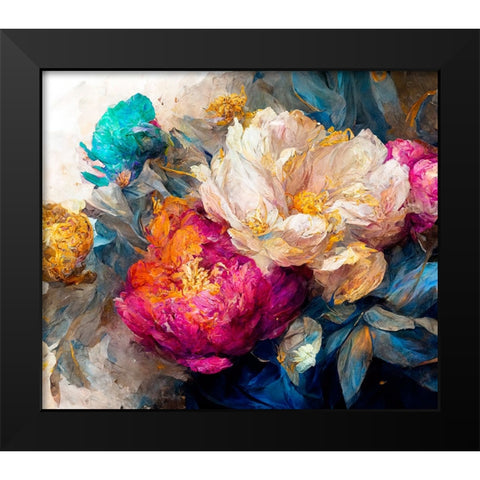 Peony Opera II Black Modern Wood Framed Art Print by Sasha