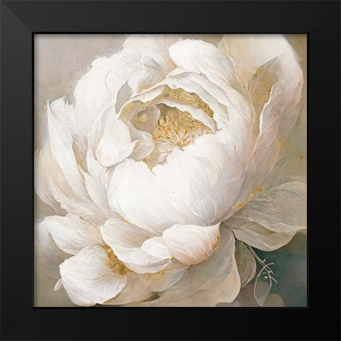 Peony Poses I Black Modern Wood Framed Art Print by Sasha