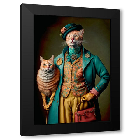 Coloratura III Black Modern Wood Framed Art Print by Sasha