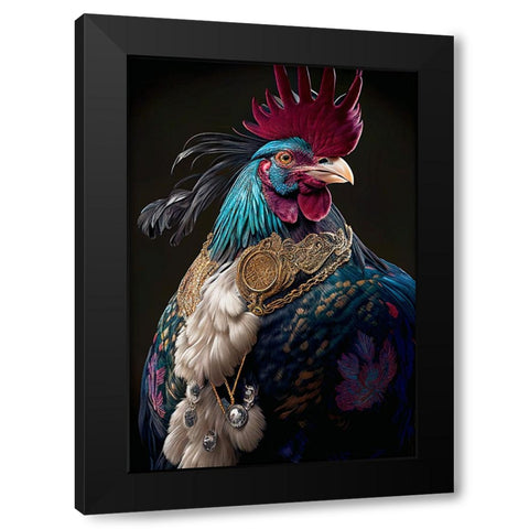 Coloratura VII Black Modern Wood Framed Art Print with Double Matting by Sasha