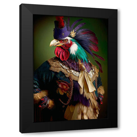 Coloratura VIII Black Modern Wood Framed Art Print with Double Matting by Sasha