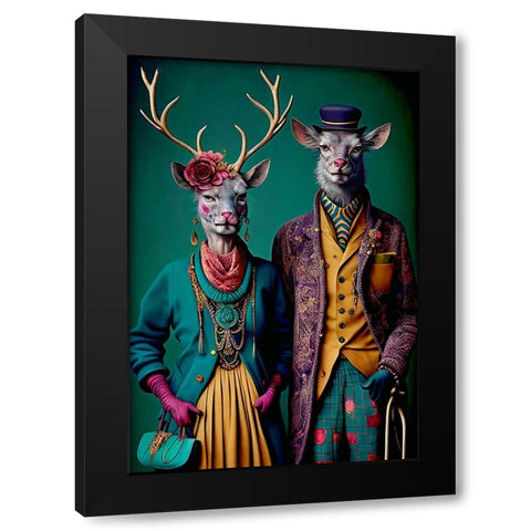 Coloratura X Black Modern Wood Framed Art Print with Double Matting by Sasha