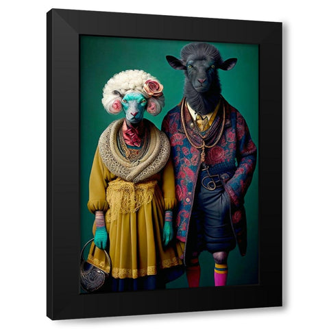 Coloratura XII Black Modern Wood Framed Art Print by Sasha