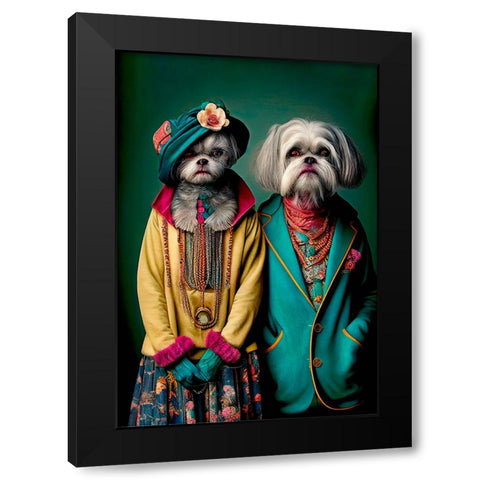 Coloratura XIV Black Modern Wood Framed Art Print with Double Matting by Sasha