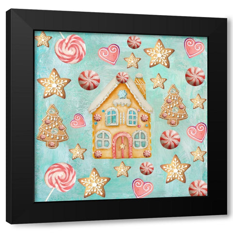 Gingerbread Land I Black Modern Wood Framed Art Print by Sasha