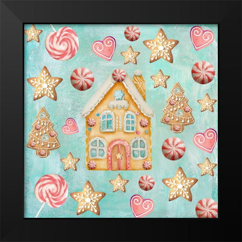 Gingerbread Land I Black Modern Wood Framed Art Print by Sasha