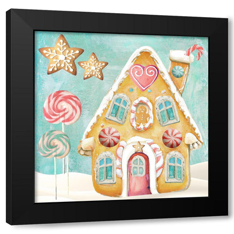 Gingerbread Land V Black Modern Wood Framed Art Print with Double Matting by Sasha