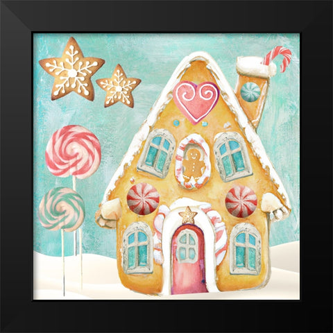 Gingerbread Land V Black Modern Wood Framed Art Print by Sasha