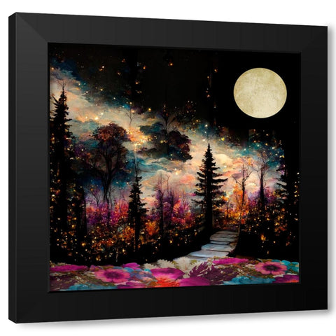 Fairy Forest I Black Modern Wood Framed Art Print by Sasha