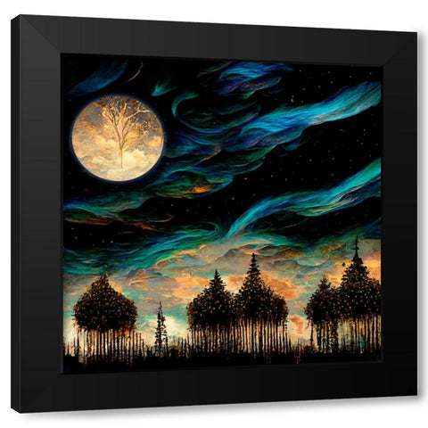 Fairy Forest III Black Modern Wood Framed Art Print with Double Matting by Sasha