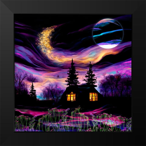 Fairy Forest IV Black Modern Wood Framed Art Print by Sasha
