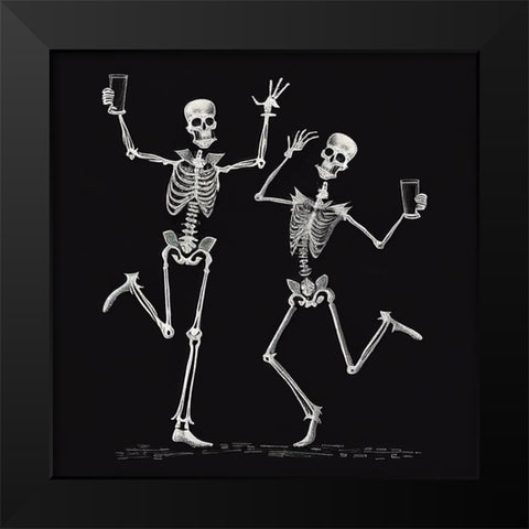 Skeleton IV Black Modern Wood Framed Art Print by Sasha