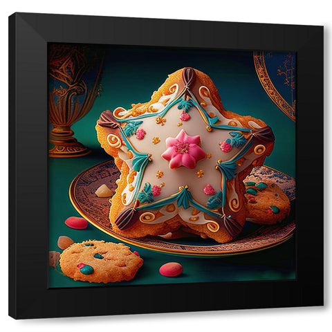 Delphines Bakery V Black Modern Wood Framed Art Print by Sasha