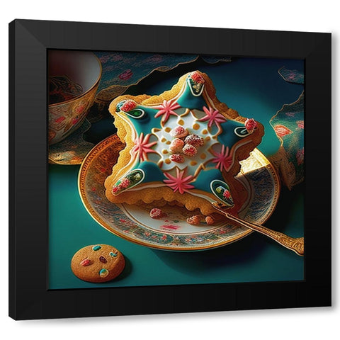Delphines Bakery X Black Modern Wood Framed Art Print by Sasha
