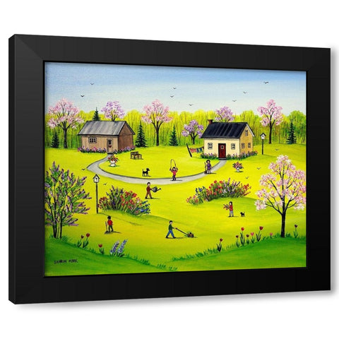 Beautiful Day Black Modern Wood Framed Art Print by Mark, Sharon