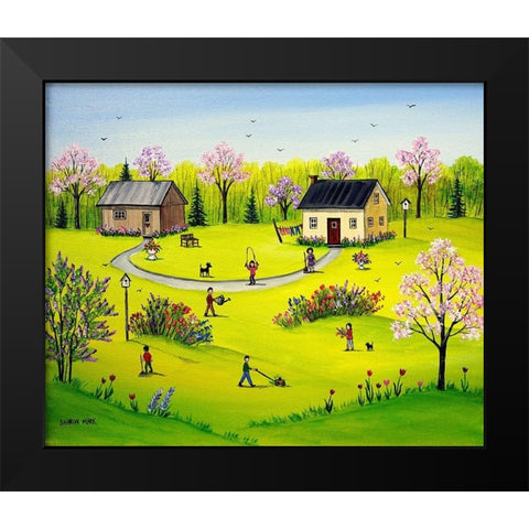 Beautiful Day Black Modern Wood Framed Art Print by Mark, Sharon