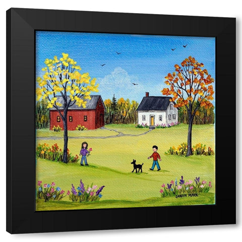 Bright Autumn Black Modern Wood Framed Art Print with Double Matting by Mark, Sharon