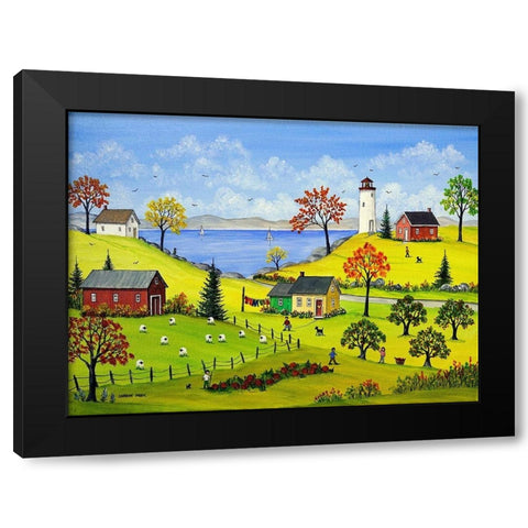 Bucolic Autumn Black Modern Wood Framed Art Print by Mark, Sharon