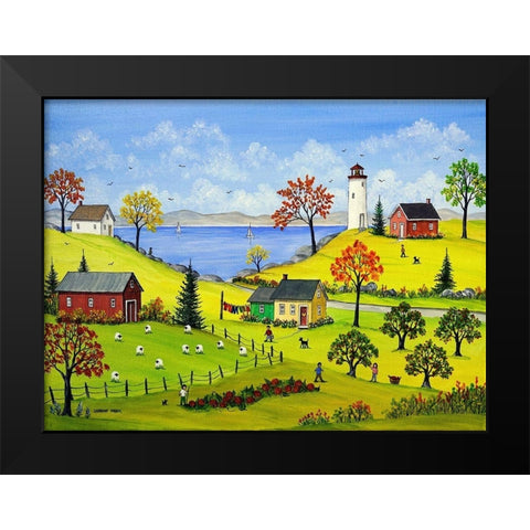 Bucolic Autumn Black Modern Wood Framed Art Print by Mark, Sharon