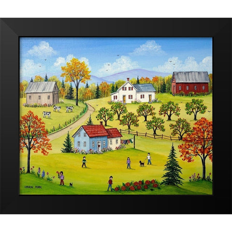 By the Apple Orchard Black Modern Wood Framed Art Print by Mark, Sharon