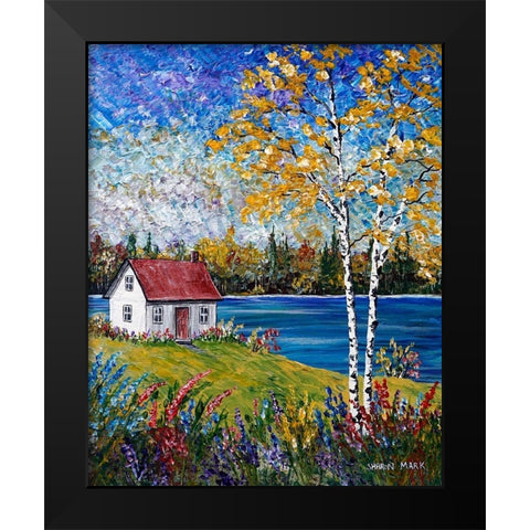 Dark Water Black Modern Wood Framed Art Print by Mark, Sharon