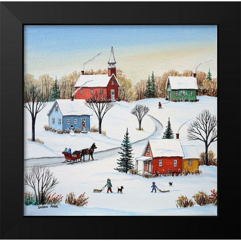 Fresh Snow Black Modern Wood Framed Art Print by Mark, Sharon