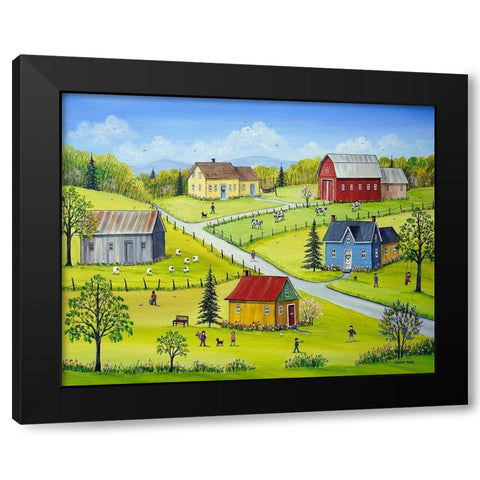 Life is Great! Black Modern Wood Framed Art Print by Mark, Sharon