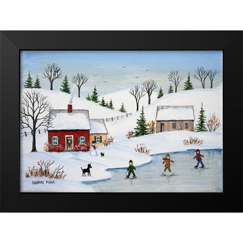 Nice Time Black Modern Wood Framed Art Print by Mark, Sharon