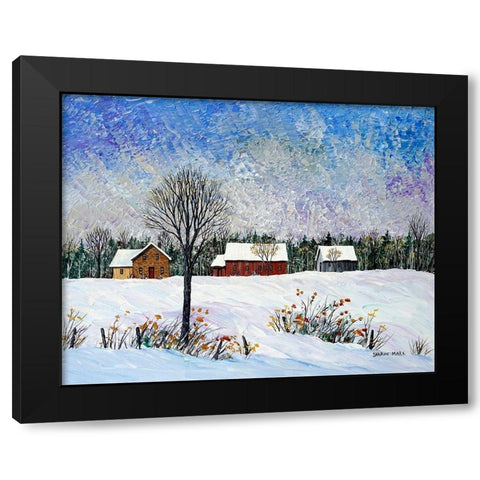 Snow Field Black Modern Wood Framed Art Print by Mark, Sharon
