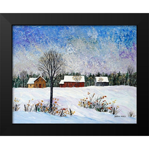 Snow Field Black Modern Wood Framed Art Print by Mark, Sharon