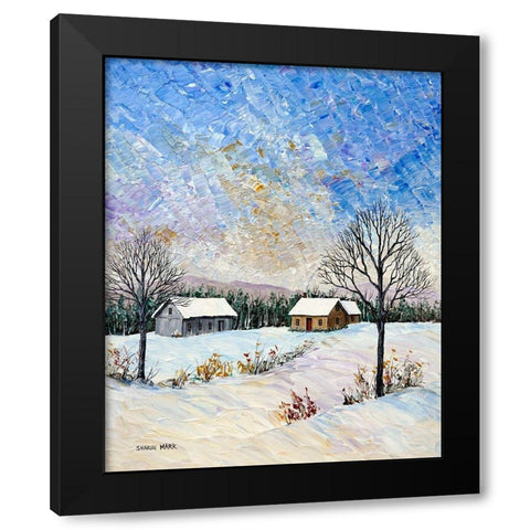 Snowscape Black Modern Wood Framed Art Print by Mark, Sharon