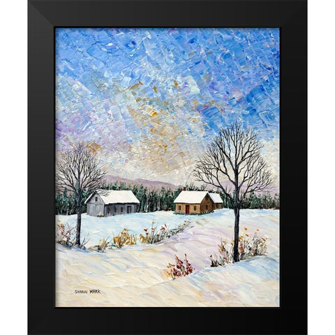 Snowscape Black Modern Wood Framed Art Print by Mark, Sharon