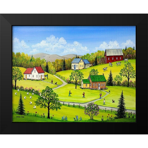 Spring Splendour Black Modern Wood Framed Art Print by Mark, Sharon