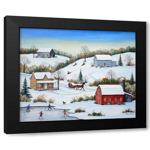 Sunny January Day Black Modern Wood Framed Art Print by Mark, Sharon
