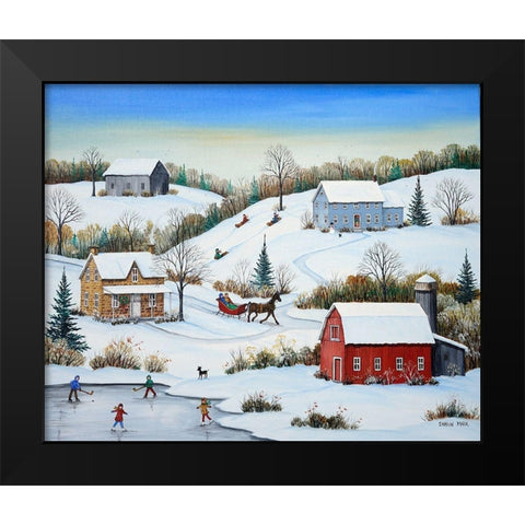 Sunny January Day Black Modern Wood Framed Art Print by Mark, Sharon